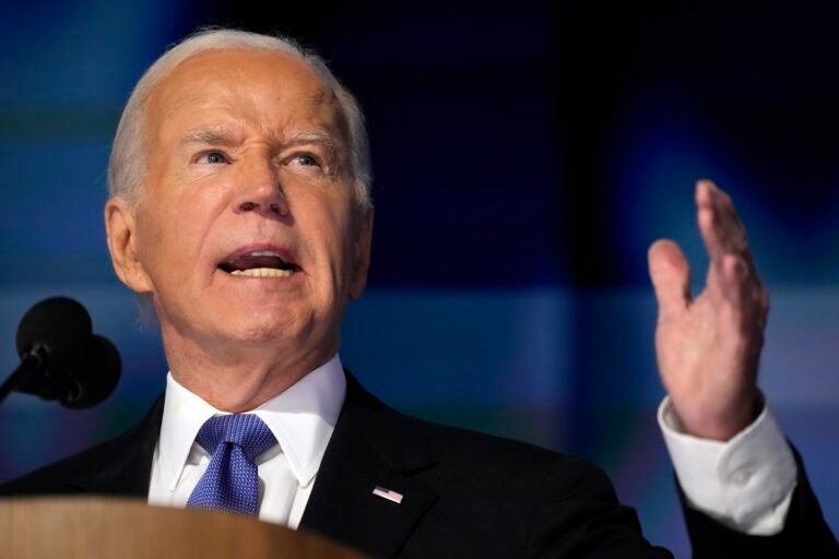 President Joe Biden speaks during the first day of Democratic National Convention, Monday, Aug. 19, 2024, in Chicago.