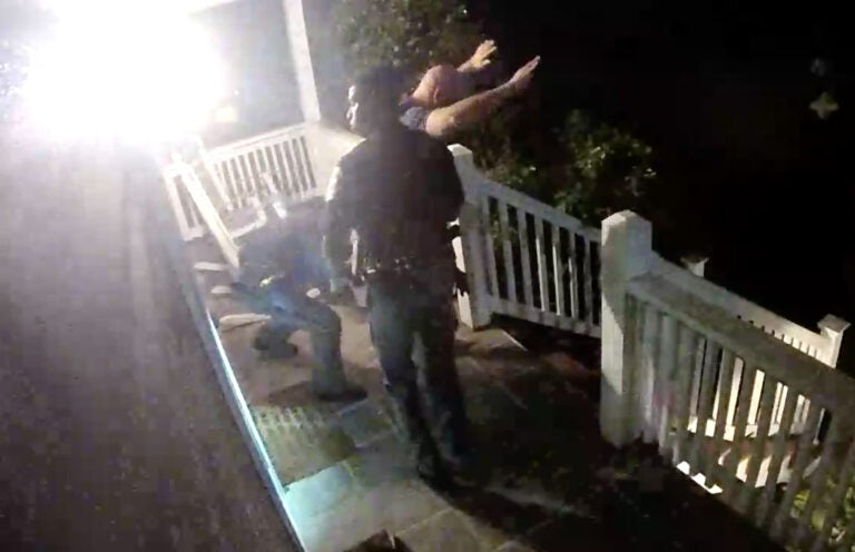 Home video shows Upper Merion GOP leader Matthew McCaffery being swatted. (@McCaffery2032/X)