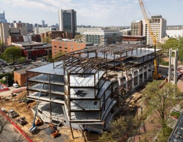 the former Paley Library under construction