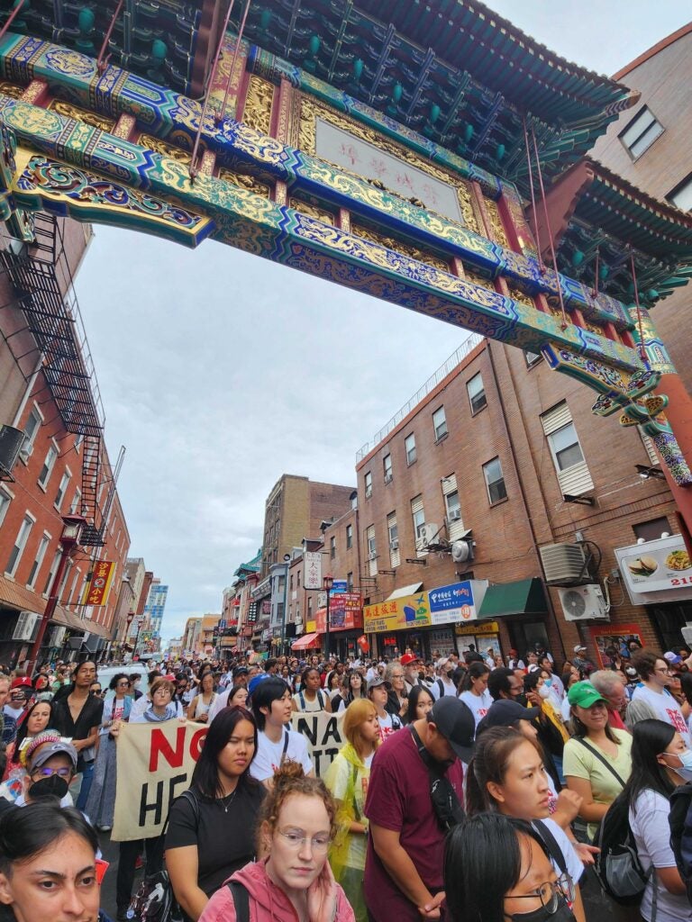 People march against 76er place in Philadelphia