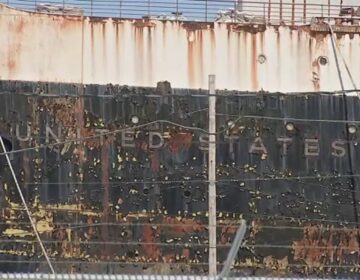 SS United States in Philadelphia port