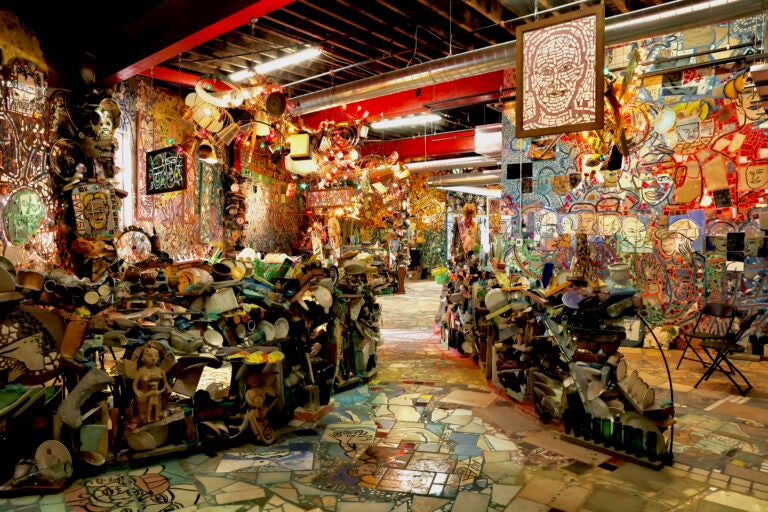 Art is displayed at a new Magic Gardens location in Philadelphia