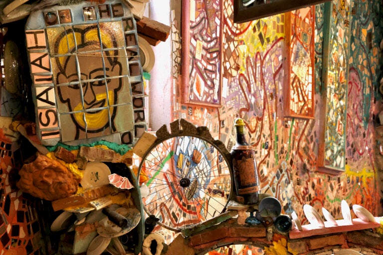 Art is displayed at a new Magic Gardens location in Philadelphia