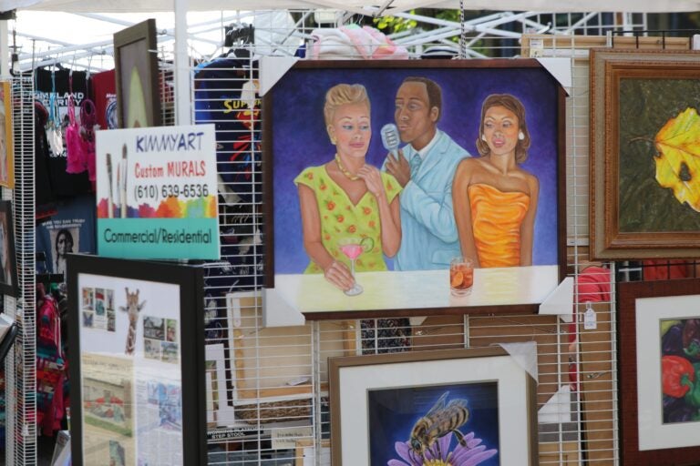 Various wares and handmade works of art, as well as several food options, were available at Germantown Avenue on Sunday. (Cory Sharber/WHYY)