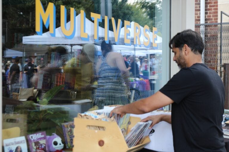 Various wares and handmade works of art, as well as several food options, were available at Germantown Avenue on Sunday. (Cory Sharber/WHYY)