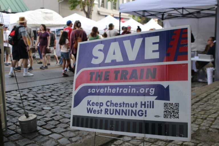 The Chestnut Hill Business District, along with other nearby neighborhoods, have been advocating for SEPTA to receive more funding in order to maintain service along the Regional Rail routes and other modes of transit. (Cory Sharber/WHYY)