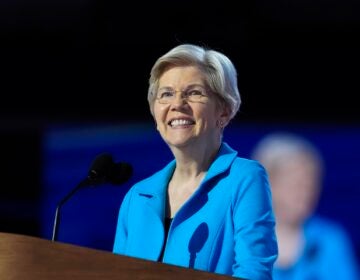 Elizabeth Warren speaking at the DNC