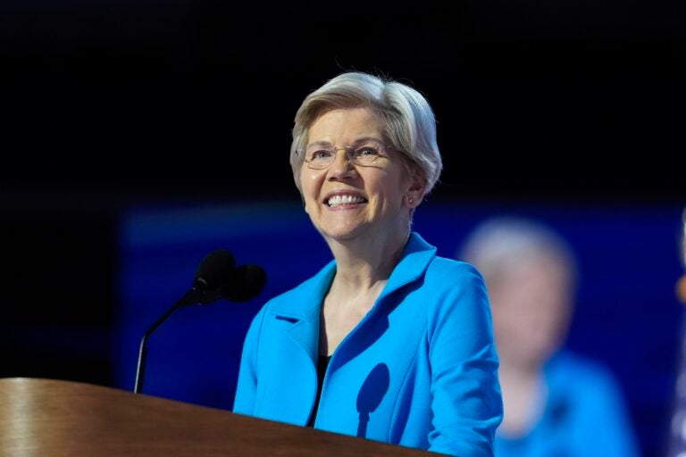 Elizabeth Warren speaking at the DNC