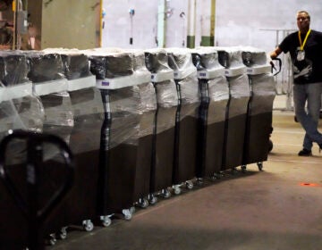 voting machines in a warehouse