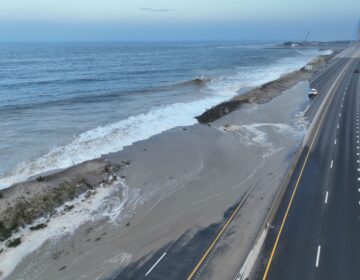 an overhead view of Indian River Inlet