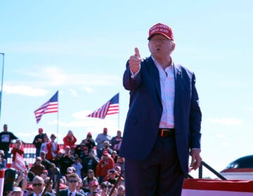 Donald Trump gestures