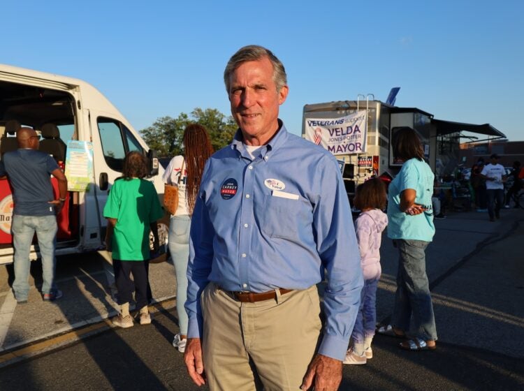 John Carney at a polling place