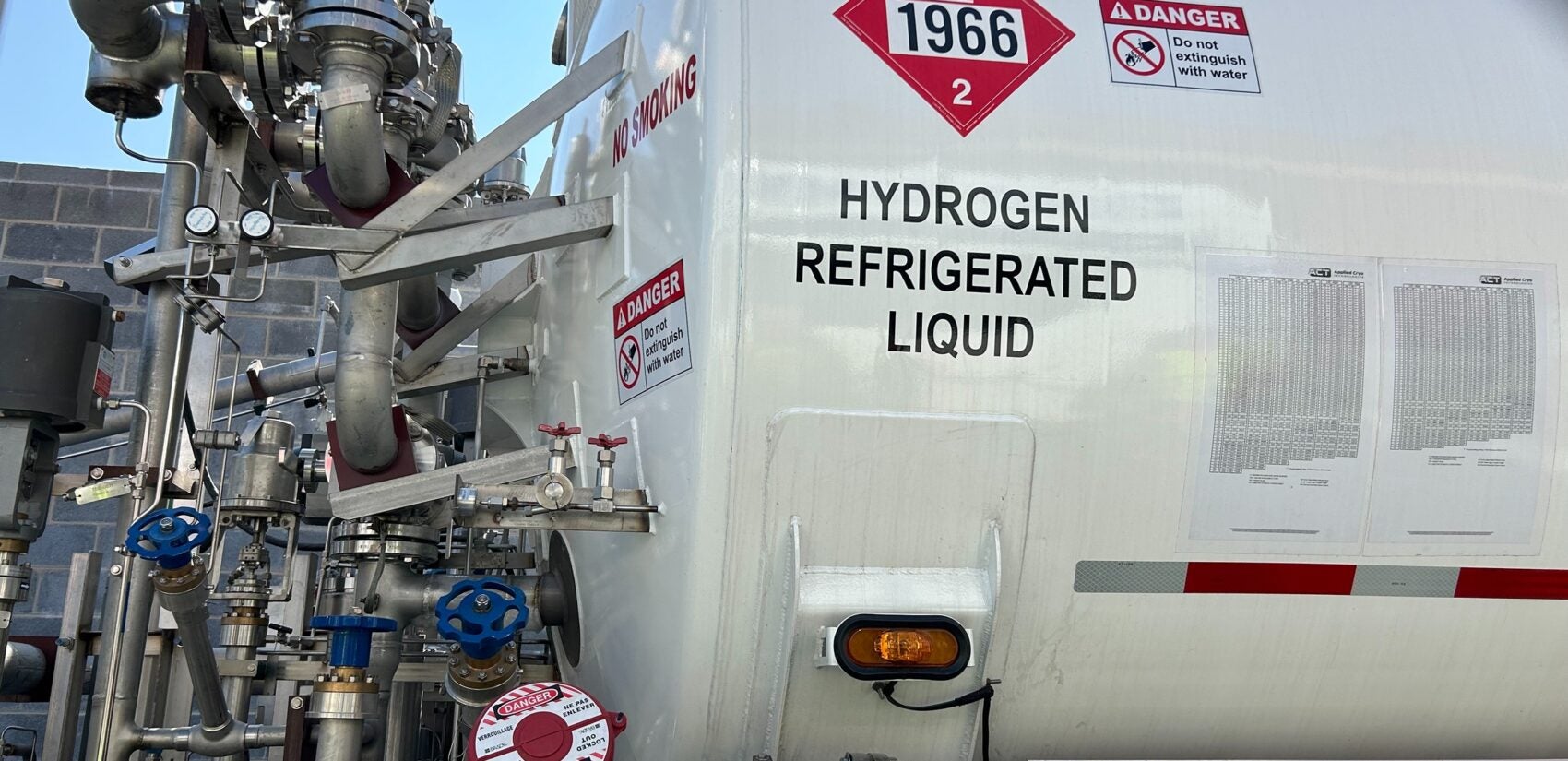 SEPTA installed a hydrogen fueler at its Midvale Depot for the year-long pilot project. (Sophia Schmidt/WHYY)