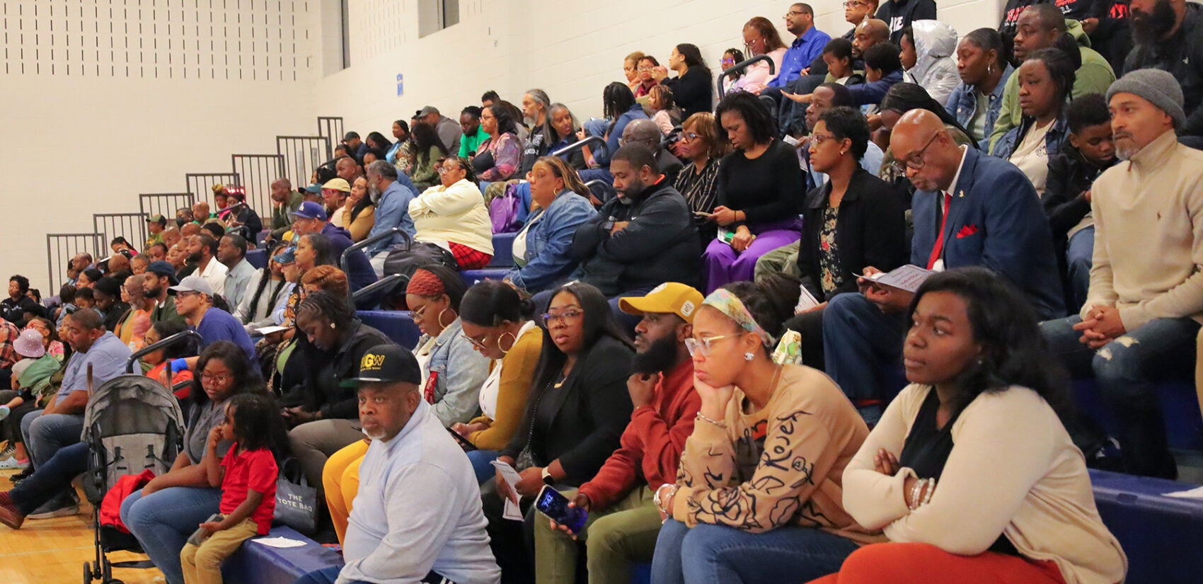 Families watching the ceremony from the stands