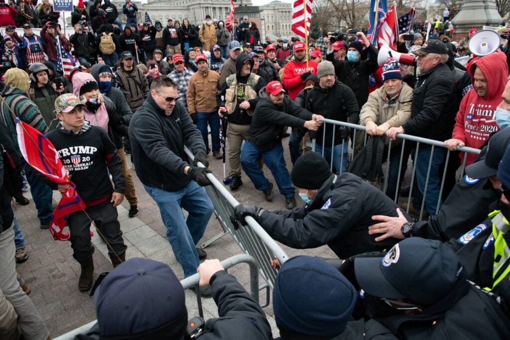 Protest outside U.S. Capitol on Jan. 6