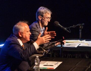 Tim Walz (left) and Scott Jensen debate