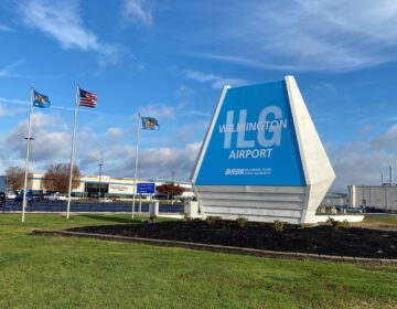 a sign for Wilmington Airport