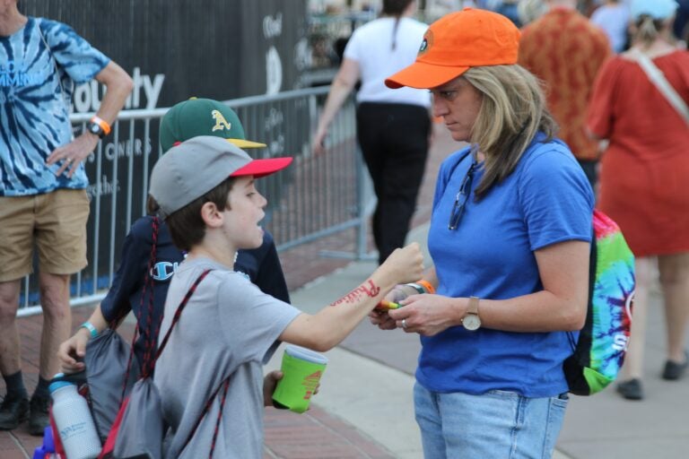 Thousands attended the XPoNential Music Festival over the weekend at the Wiggins Waterfront Park in Camden, getting to witness many acts including The Walkmen, Rosanne Cash, and Guster. (Cory Sharber/WHYY)