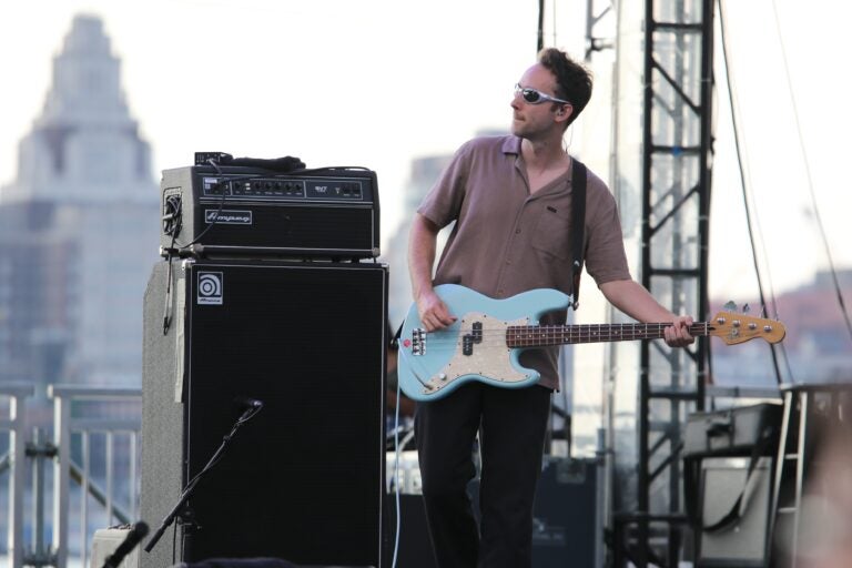 Blondshell blew folks away during their performance at the XPoNential Music Festival over the weekend at the Wiggins Waterfront Park in Camden. (Cory Sharber/WHYY)