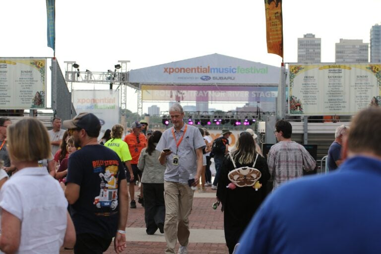 Thousands attended the XPoNential Music Festival over the weekend at the Wiggins Waterfront Park in Camden, getting to witness many acts including The Walkmen, Rosanne Cash, and Guster. (Cory Sharber/WHYY)