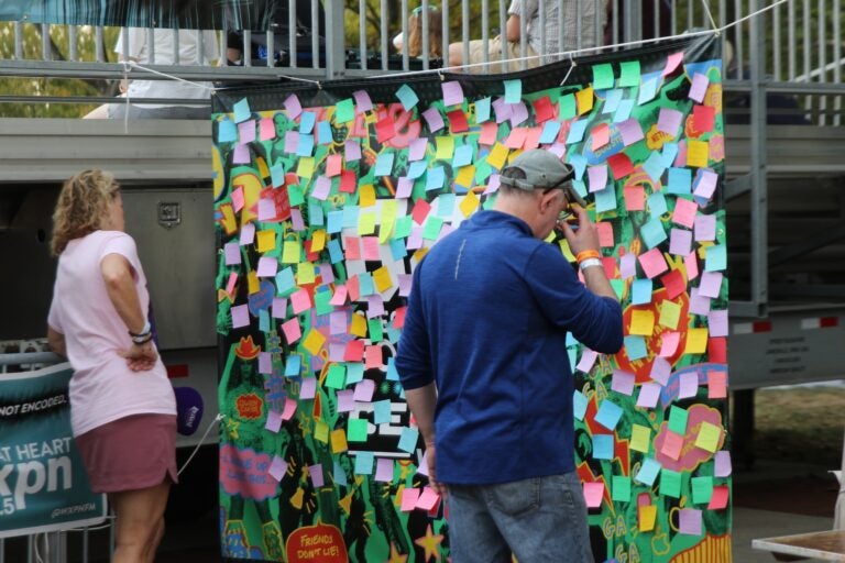 Thousands attended the XPoNential Music Festival over the weekend at the Wiggins Waterfront Park in Camden, getting to witness many acts including The Walkmen, Rosanne Cash, and Guster. (Cory Sharber/WHYY)