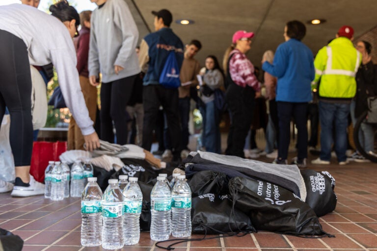 resource kits and bottles of water