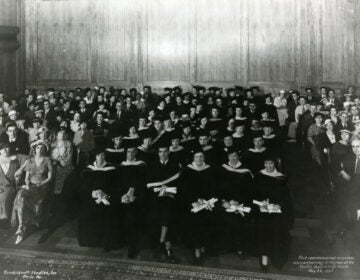 students sitting for a commencement ceremony