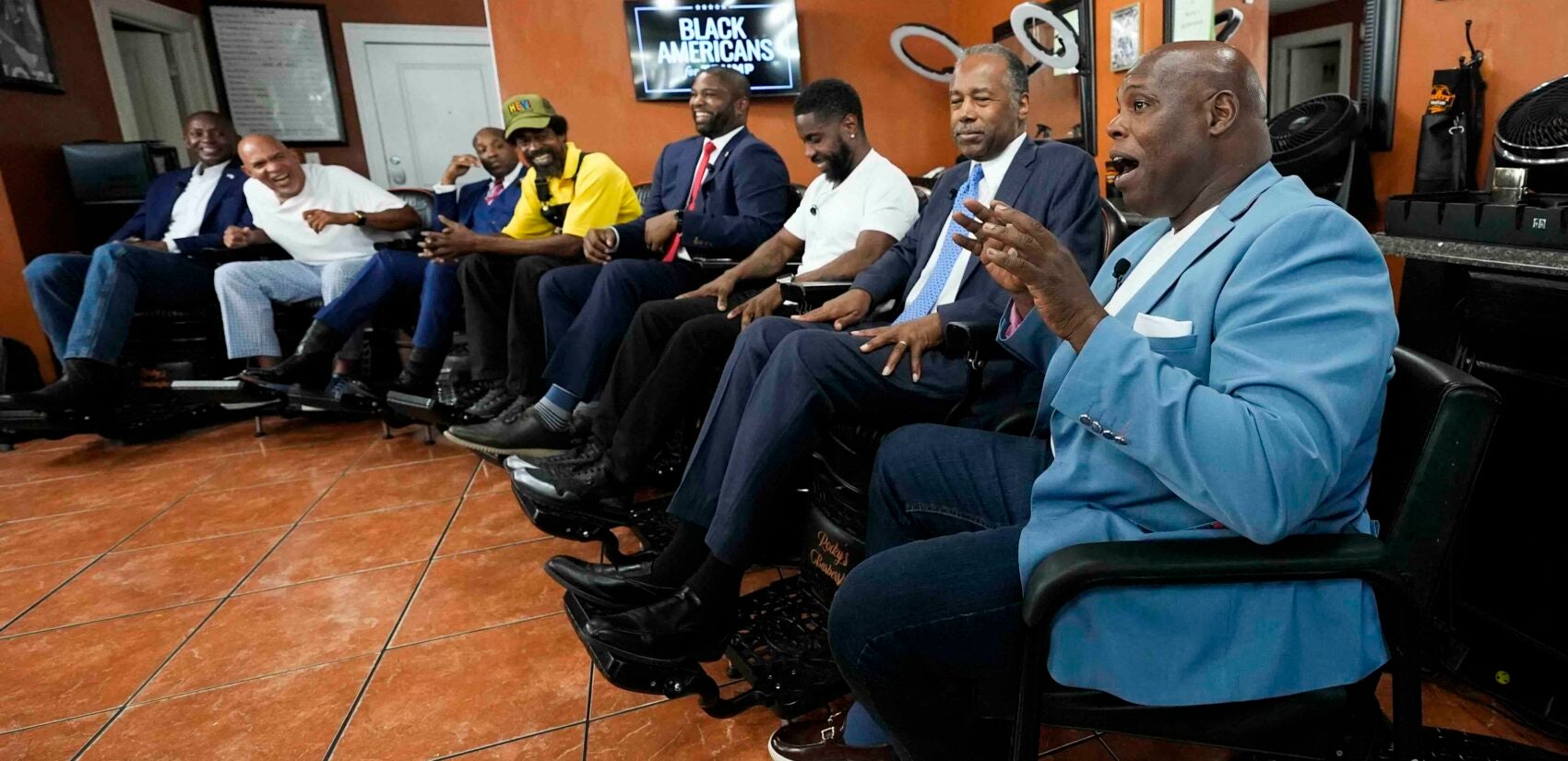 Participants speak during an event Wednesday, June 26, 2024, in Atlanta (AP Photo/Gerald Herbert)