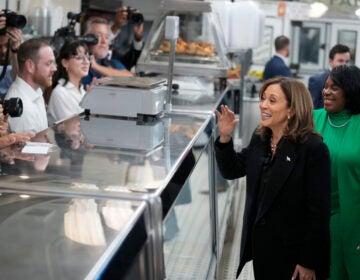 Kamala Harris orders food at Philadelphia's Famous 4th Street Delicatessen