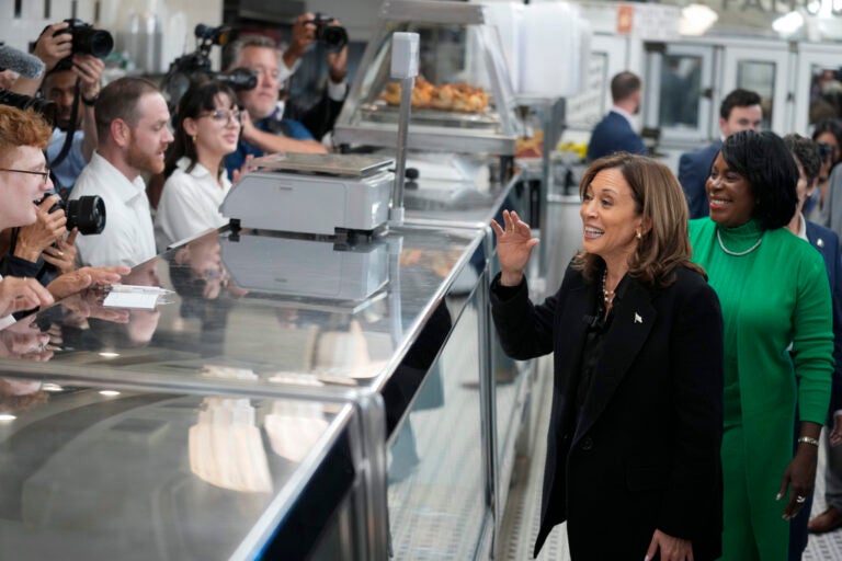 Kamala Harris orders food at Philadelphia's Famous 4th Street Delicatessen