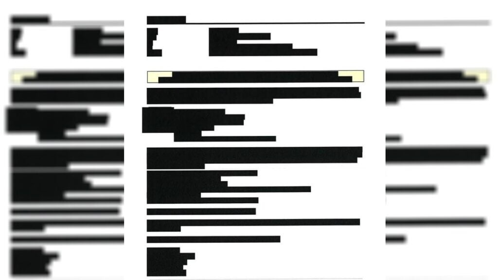 a redacted email