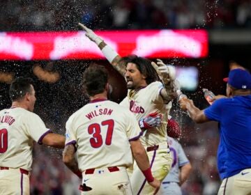 Phillies' Nick Castellanos celebrates