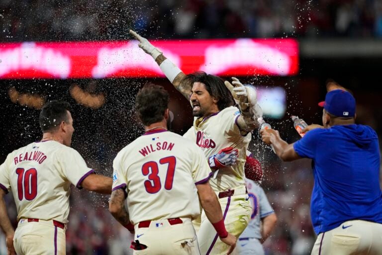 Phillies' Nick Castellanos celebrates