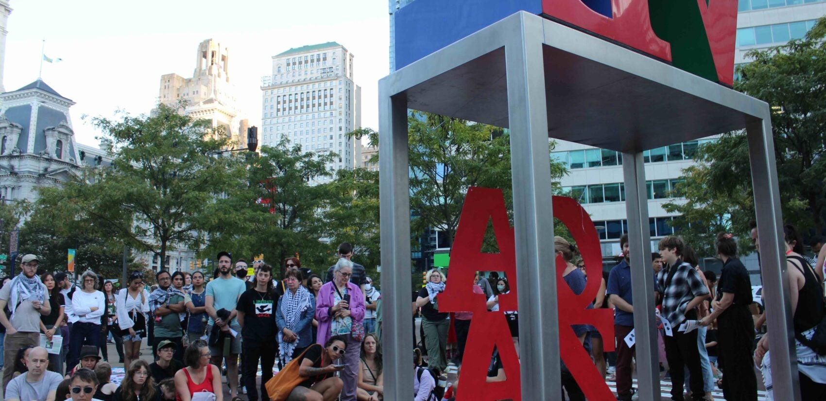 Parents and children of all ages attended the vigil. (Emily Neil/WHYY)