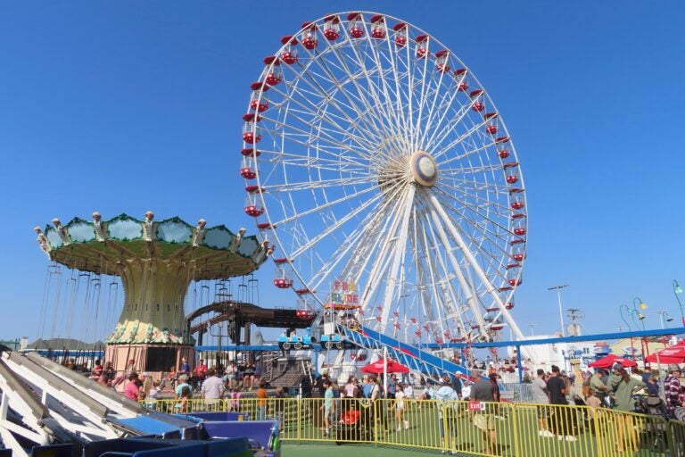 the ferris wheel and flying chair ride