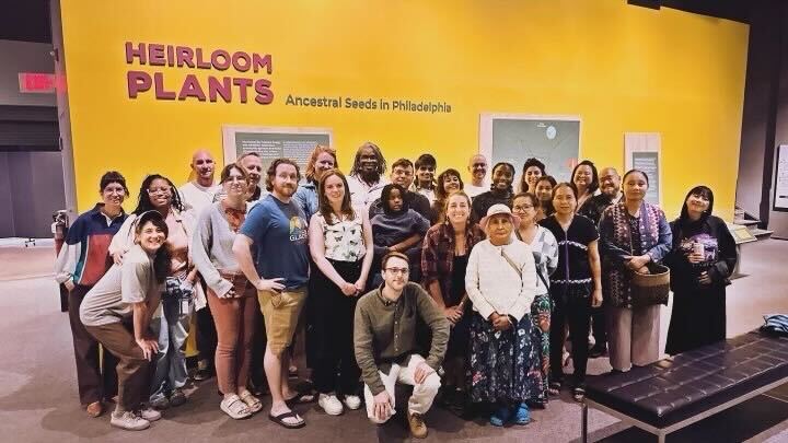 People posing at the exhibit