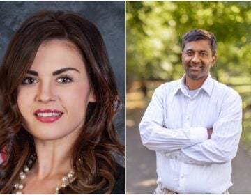 side-by-side photos of Rep. Tomlinson and Anand Patel