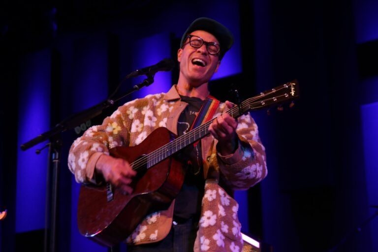 Amos Lee performing on stage