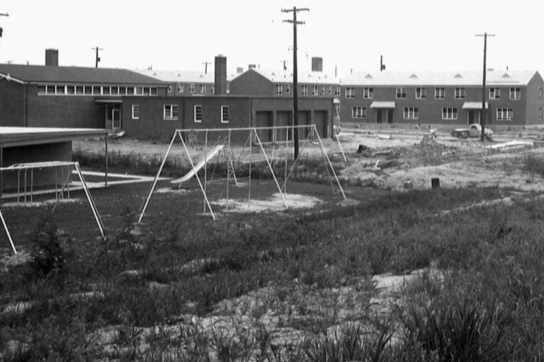 Riverside and Eastlake were public housing projects built on both sides of the boulevard for returning veterans of World War II.  (