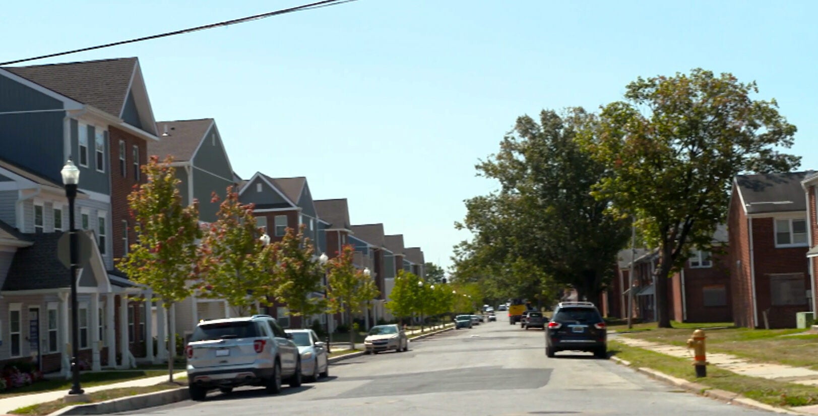 The transformation of Riverside to Imani Village and the contrast between them, is on display on Bowers Street.  (