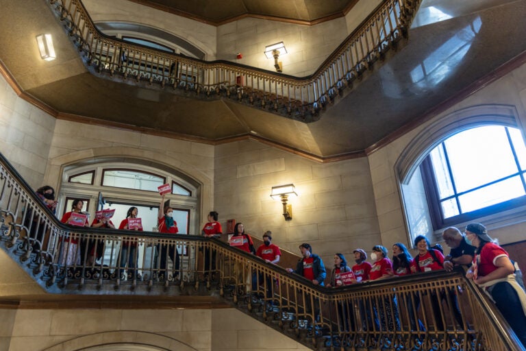 Members of the No Arena in the Heart of Our City Coalition pack the halls to Philadelphia City Council chambers