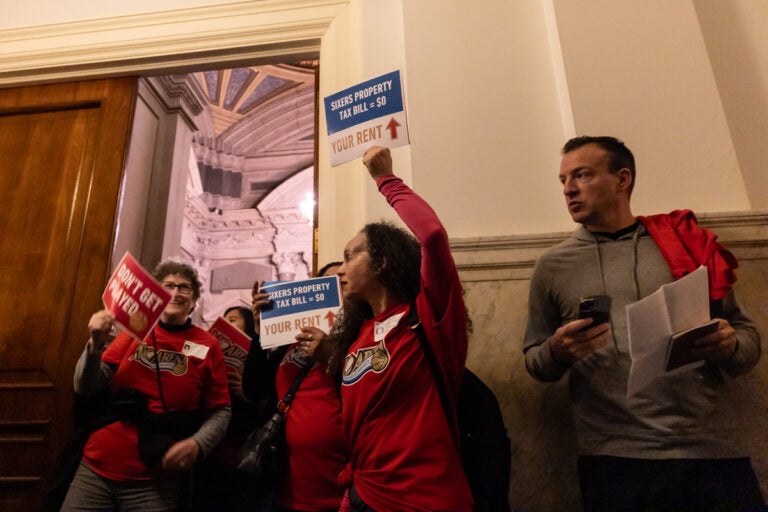 Members of the No Arena in the Heart of Our City Coalition pack the halls to Philadelphia City Council chambers