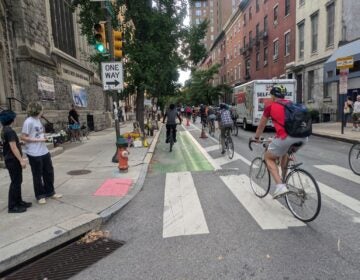 crowded bike lane