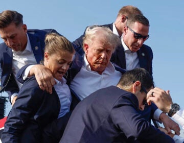 Donald Trump is carried by U.S. Secret Service agents in Butler following an assassination attempt