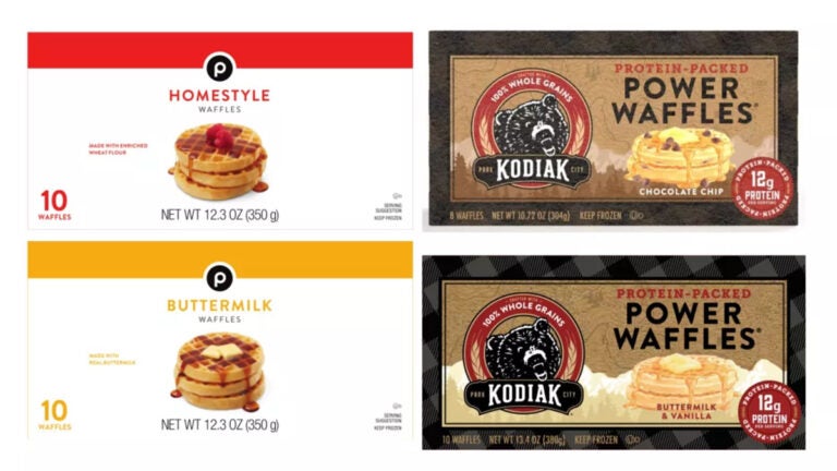 Screenshots of some of the waffle products named in the recall. (TreeHouse Foods)