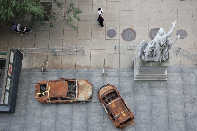 Two burned out cars