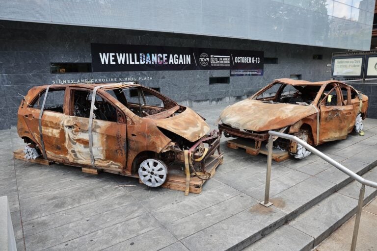 Two burned out cars