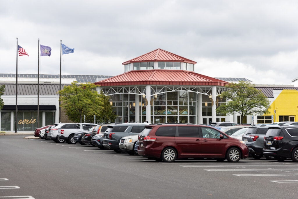 Cars in the parking lot at the mall