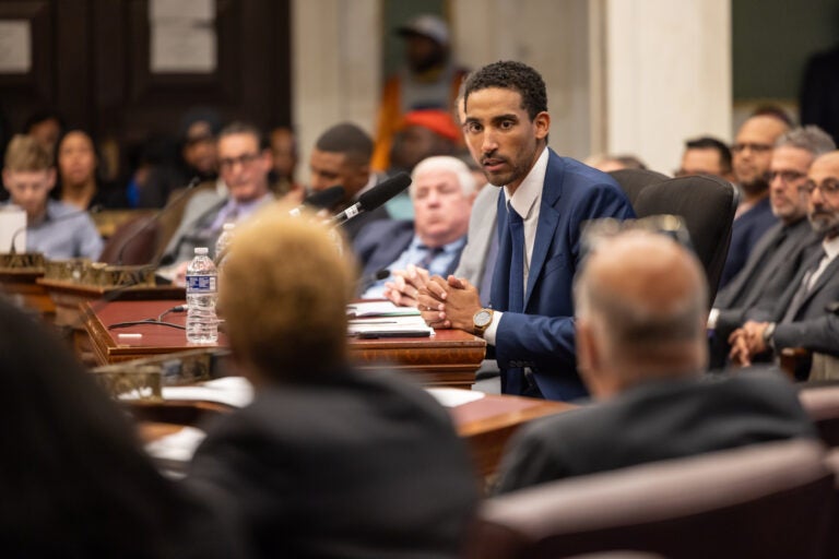 David Gould speaking during a council hearing