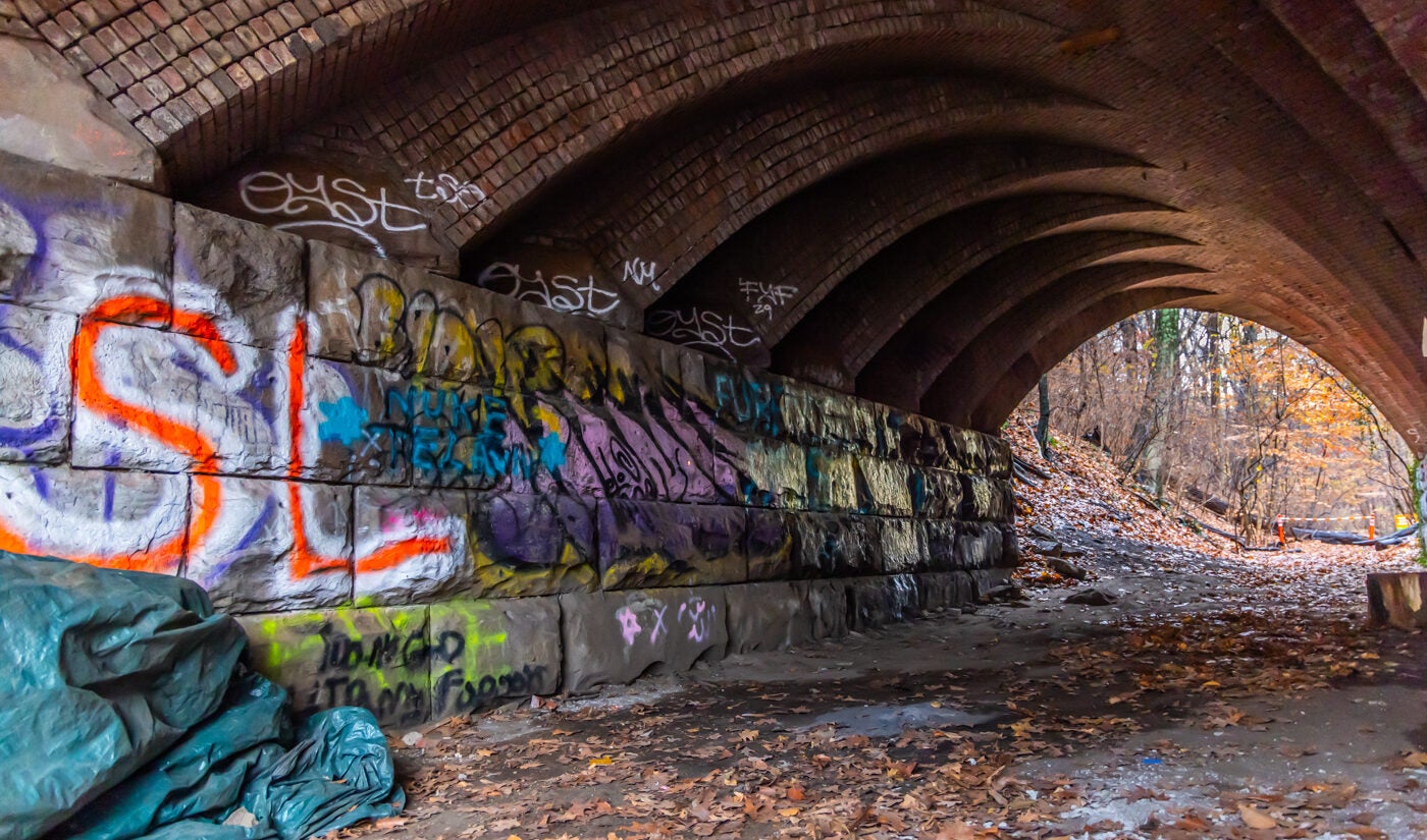 under the Skew Arch Bridge